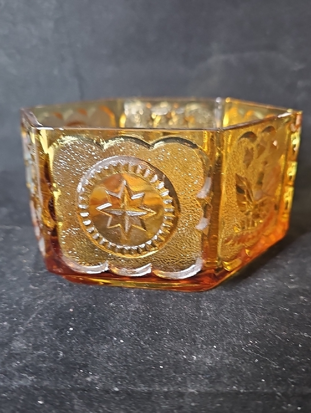 Amber Glass Decorative Dish